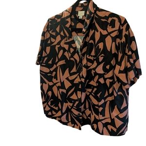 A New Day Black and Brown Patterned Shirt